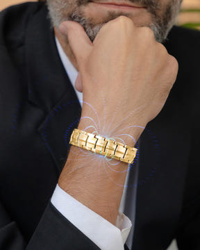 Magnetic Bundles His & Hers Matching Magnetic Bracelets – EllipseMAX Titanium (Gold) MagnetRX