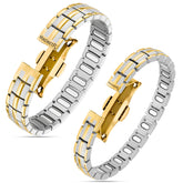 Magnetic Bundles His & Hers Matching Magnetic Bracelets – EllipseMAX Titanium (Silver & Gold) MagnetRX