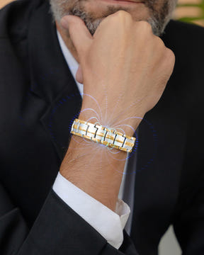 Magnetic Bundles His & Hers Matching Magnetic Bracelets – EllipseMAX Titanium (Silver & Gold) MagnetRX