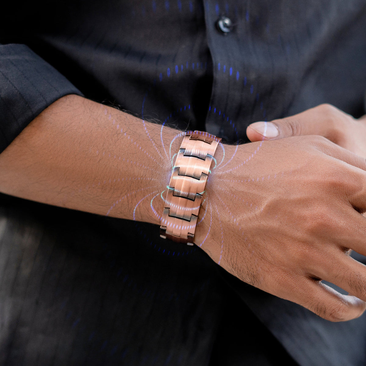 Magnetic Bundles Men’s Copper 3X Magnetic Bracelet Duo – Stealth & Legacy MagnetRX