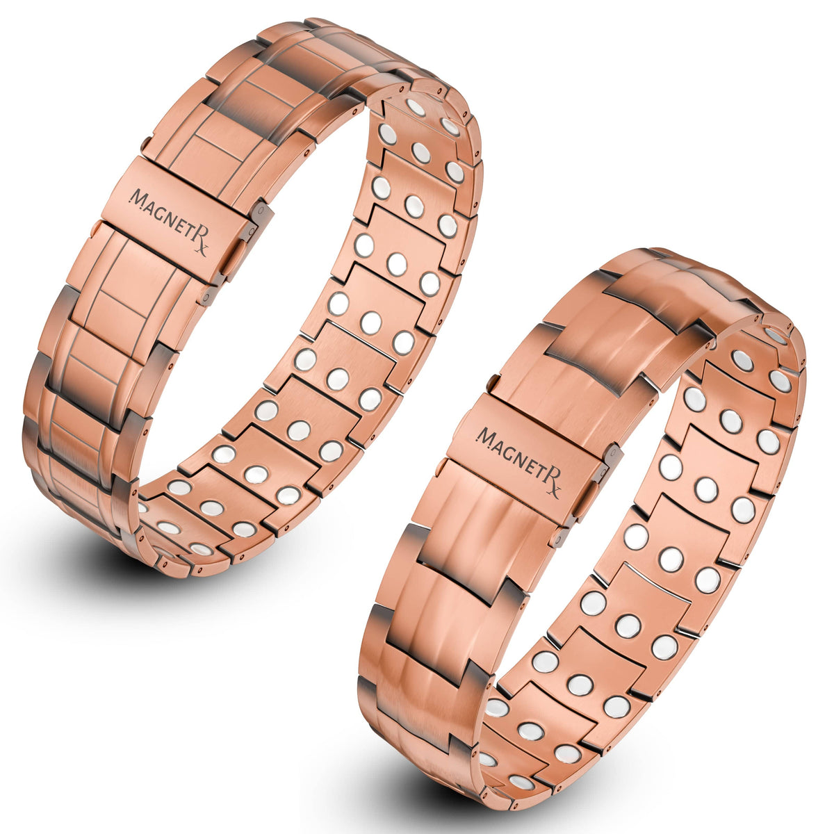 Magnetic Bundles Men’s Copper 3X Magnetic Bracelet Duo – Stealth & Legacy MagnetRX