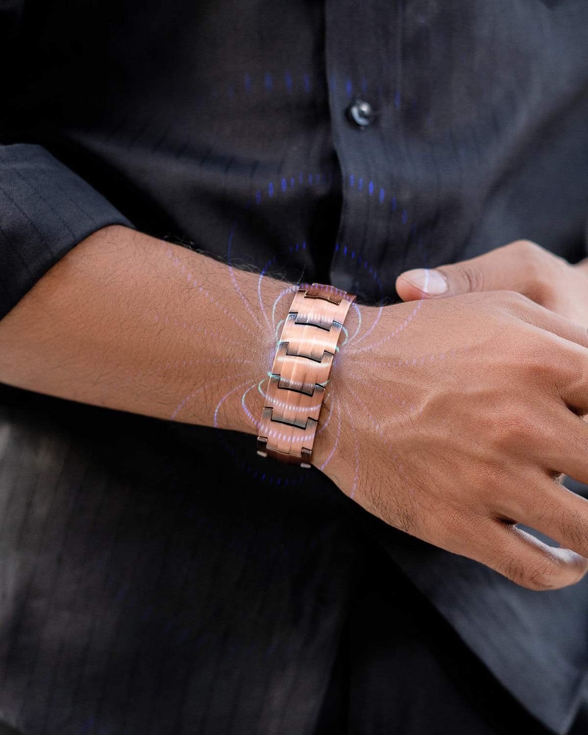 Men’s Copper 3X Magnetic Bracelet Duo – Stealth & Legacy