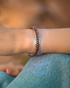 Magnetic Bundles Men’s Copper Magnetic Cuff Duo – Twisted & Curb Chain MagnetRX