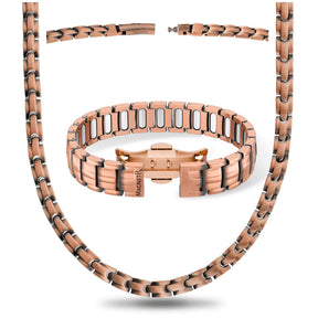 Magnetic Bundles Men’s Copper Power Set – EllipseMAX Magnetic Bracelet + Necklace MagnetRX