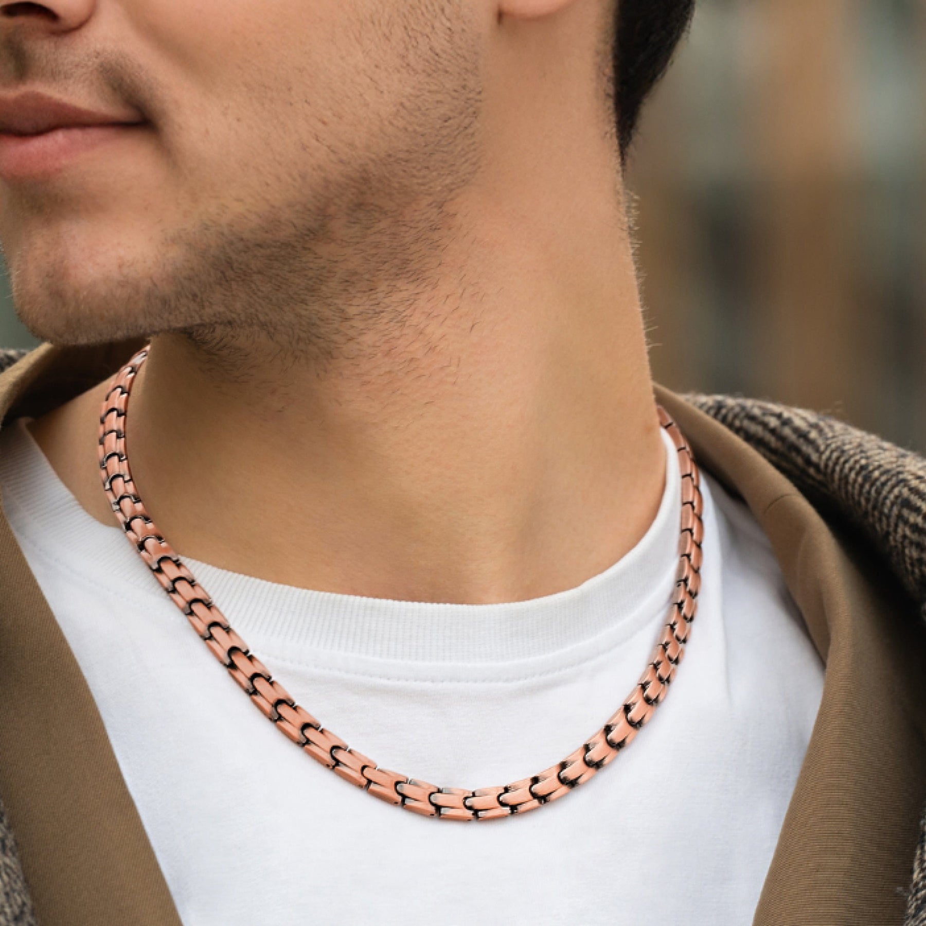 Magnetic Bundles Men’s Copper Power Set – EllipseMAX Magnetic Bracelet + Necklace MagnetRX