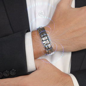 Magnetic Bundles Men’s EllipseMAX Magnetic Bracelet Duo – Black & Gunmetal MagnetRX