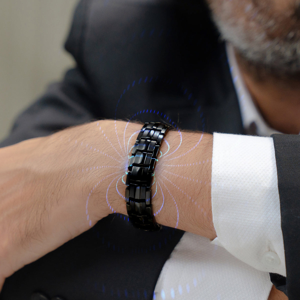 Magnetic Bundles Men’s EllipseMAX Magnetic Bracelet Duo – Black & Gunmetal MagnetRX