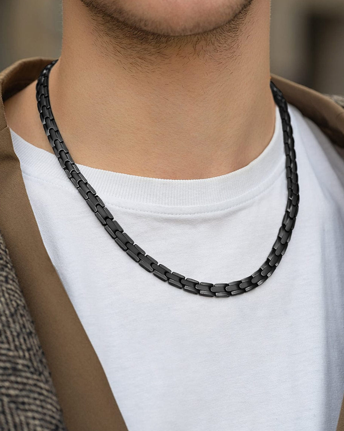 Men’s Power Set – EllipseMAX Magnetic Bracelet + Necklace (Black)