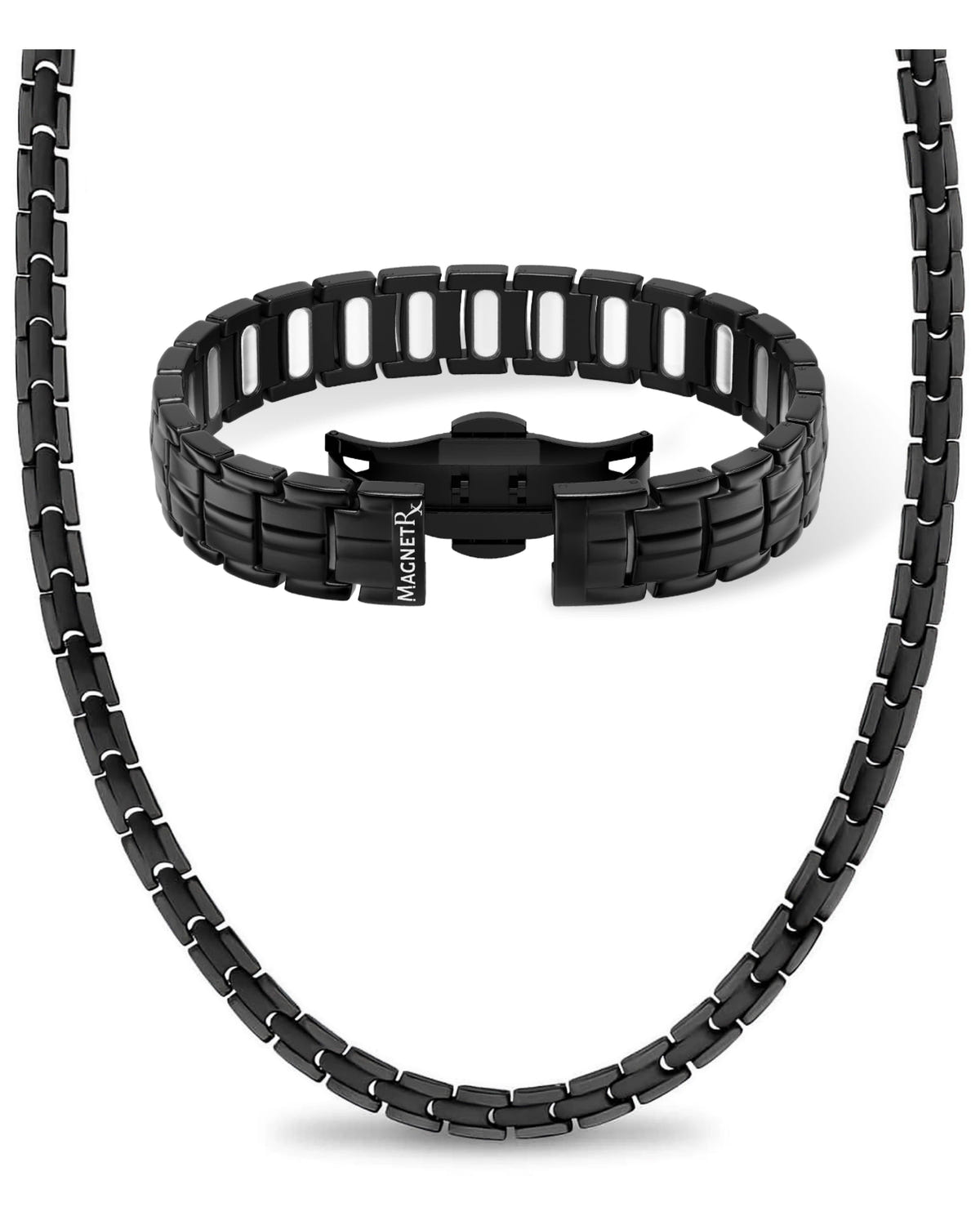 Men’s Power Set – EllipseMAX Magnetic Bracelet + Necklace (Black)