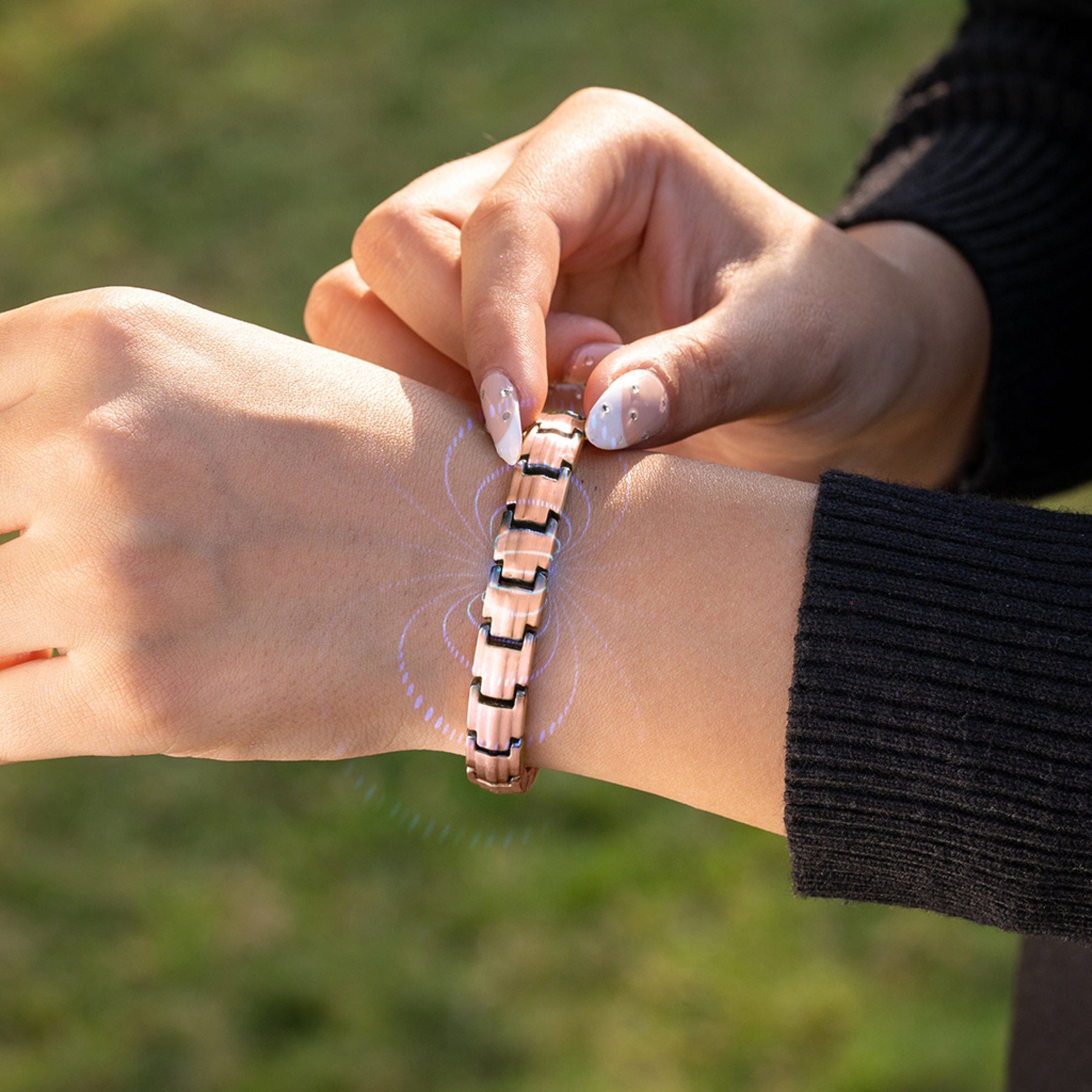 Magnetic Bundles Women’s Copper Magnetic Bracelet Duo – EllipseMAX & Crystal Clover MagnetRX