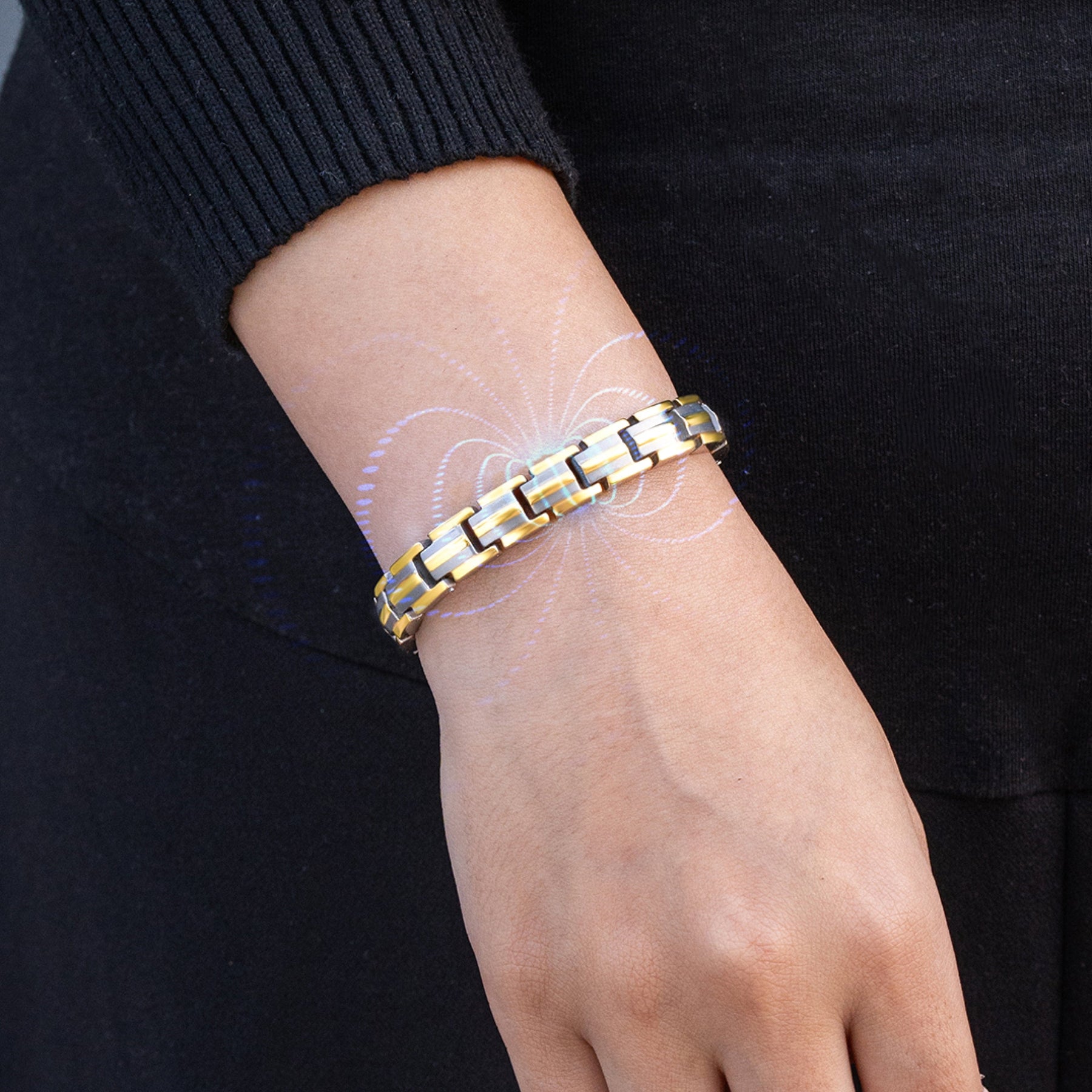 Magnetic Bundles Women’s Ellipse MAX Magnetic Bracelet Duo – Copper & Silver/Gold MagnetRX