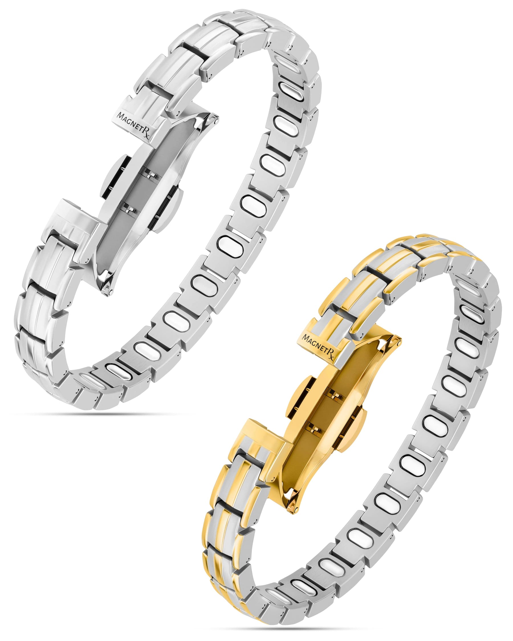 Women’s EllipseMAX Magnetic Bracelet Duo – Silver & Silver/Gold