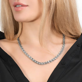 Magnetic Bundles Women’s Power Set – EllipseMAX Magnetic Bracelet + Necklace (Silver) MagnetRX