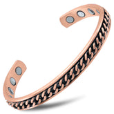 Magnetic Curb Chain Inlay Copper Cuff Magnetic Therapy Bracelet for Men & Women MagnetRX