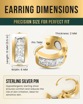 Magnetic Earrings Crystal Magnetic Therapy Earrings for Women (Gold) MagnetRX