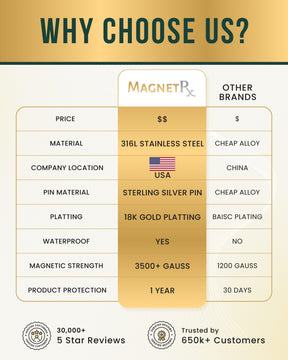 Magnetic Earrings Polished Magnetic Therapy Earrings for Women (Gold) MagnetRX