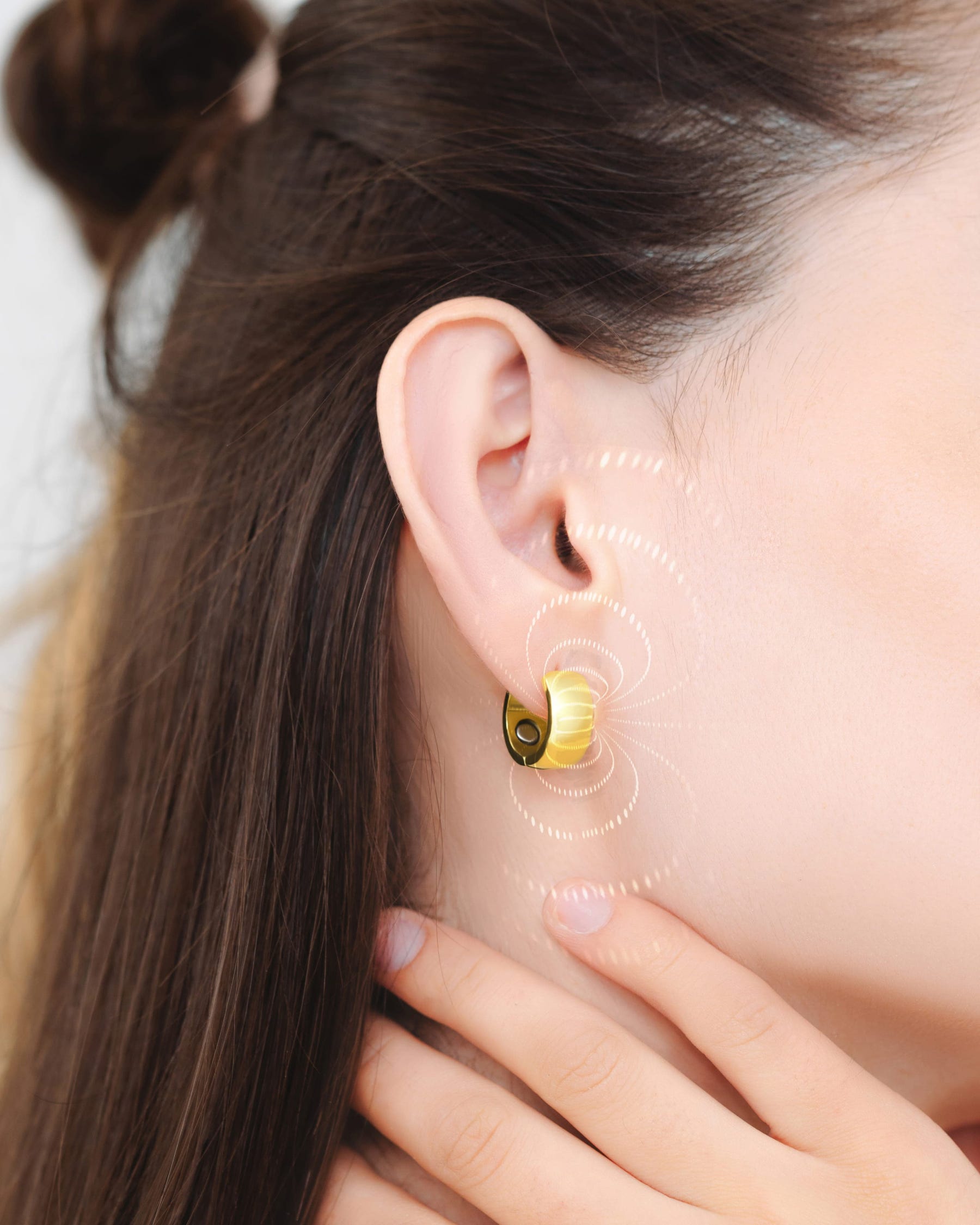 Magnetic Earrings Polished Magnetic Therapy Earrings For Women (Gold | Medium) MagnetRX