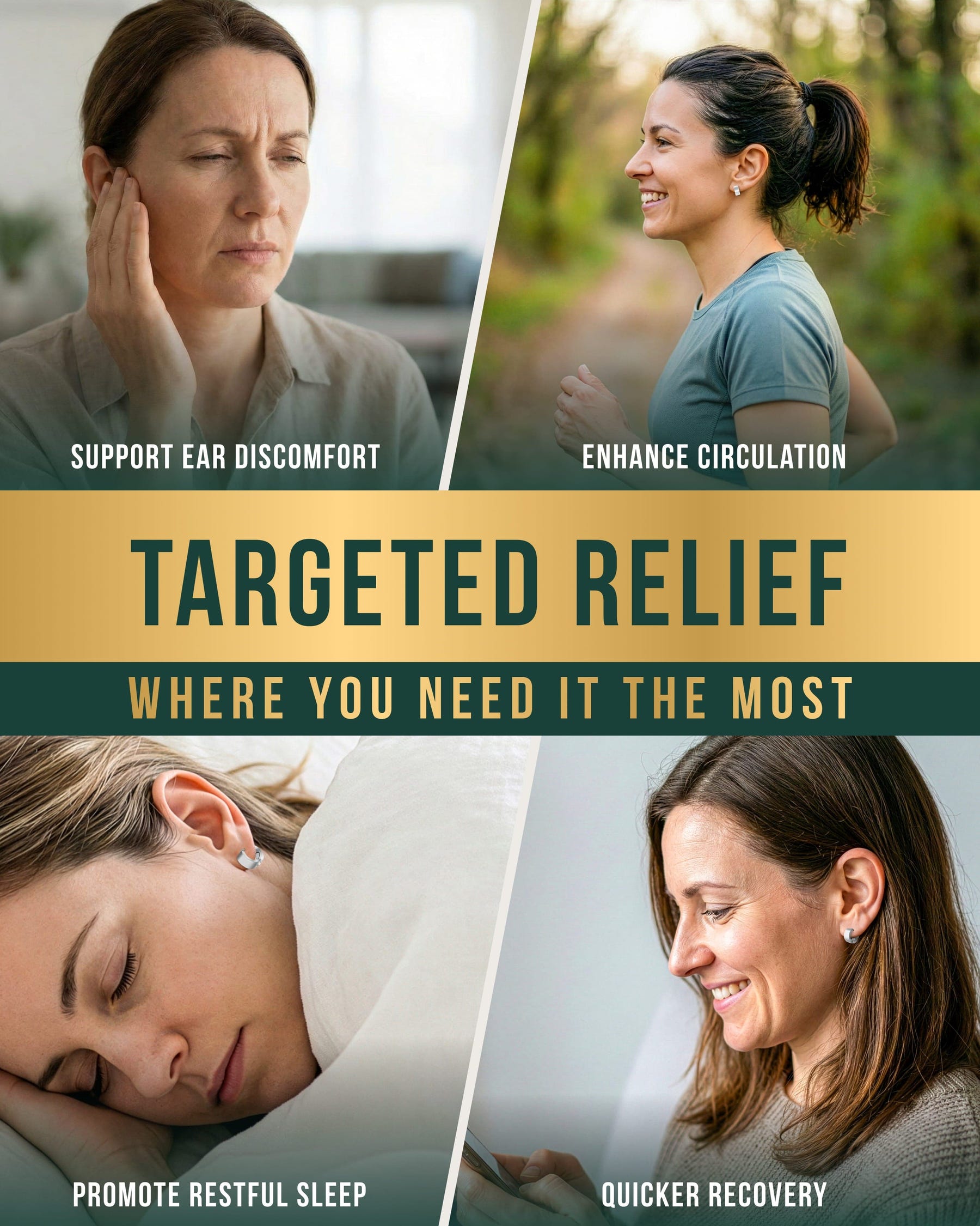 Magnetic Earrings Polished Magnetic Therapy Earrings for Women (Silver) MagnetRX