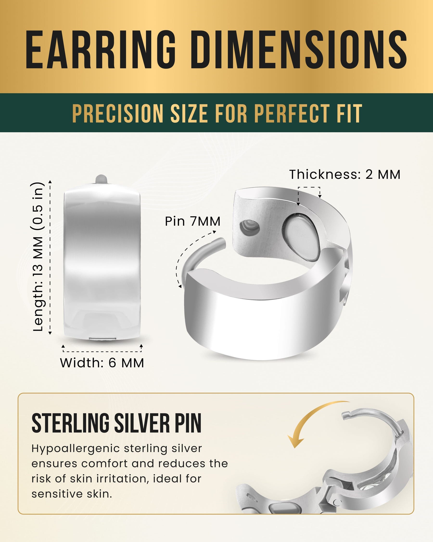 Magnetic Earrings Polished Magnetic Therapy Earrings for Women (Silver) MagnetRX