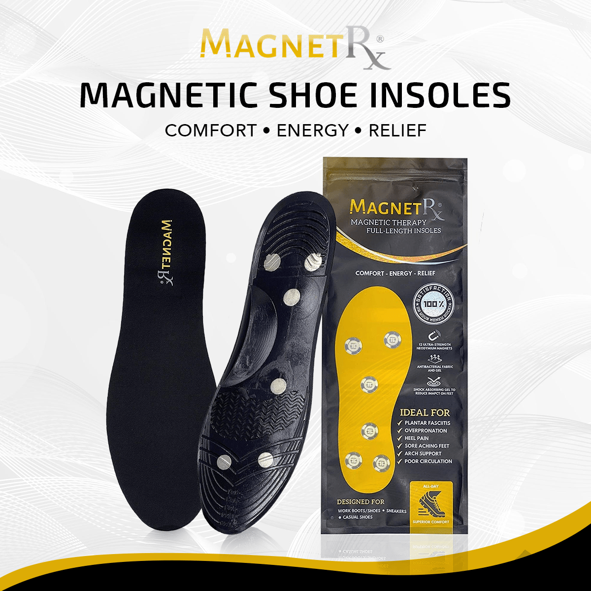 Magnetic Insoles Magnetic Insoles Foot Shoe Inserts with Magnetic Therapy MagnetRX