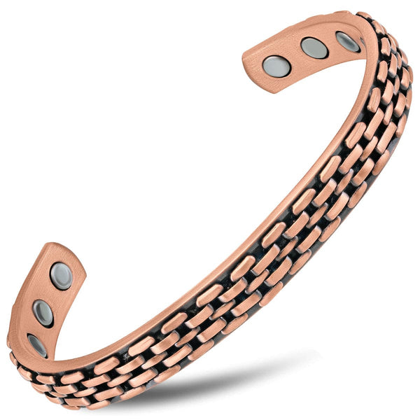 3 Pack Copper Magnetic Therapy Bracelet Set Featuring Men's Watch Cuff –  Earth Therapy