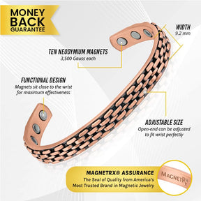 Magnetic Link Chain Inlay Copper Cuff Magnetic Therapy Bracelet for Men & Women MagnetRX