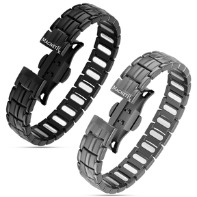 Magnetic Men’s EllipseMAX Magnetic Bracelet Duo – Black & Gunmetal MagnetRX