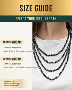 Magnetic Necklace Magnetic Hematite Necklace (6mm Faceted Beads) MagnetRX