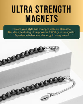 Magnetic Necklace Magnetic Hematite Necklace (6mm Faceted Beads) MagnetRX