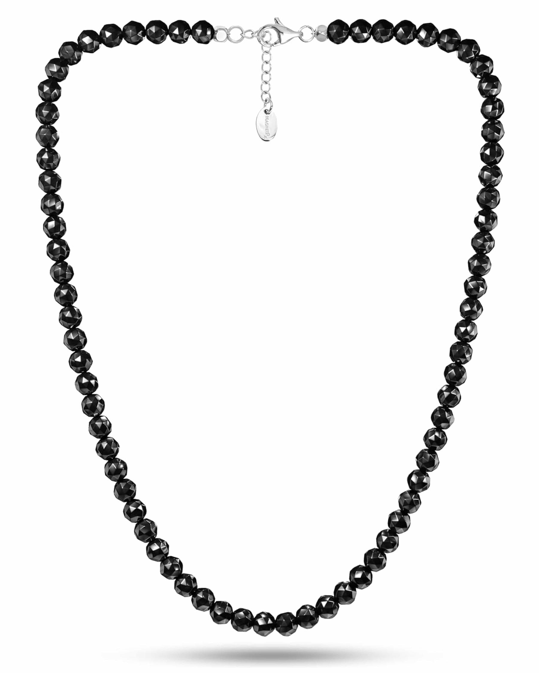 Magnetic Necklace Magnetic Hematite Necklace (6mm Faceted Beads) MagnetRX