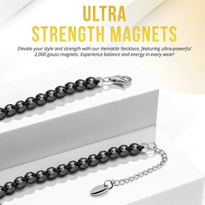 Magnetic Hematite Necklace (6mm Faceted Beads)