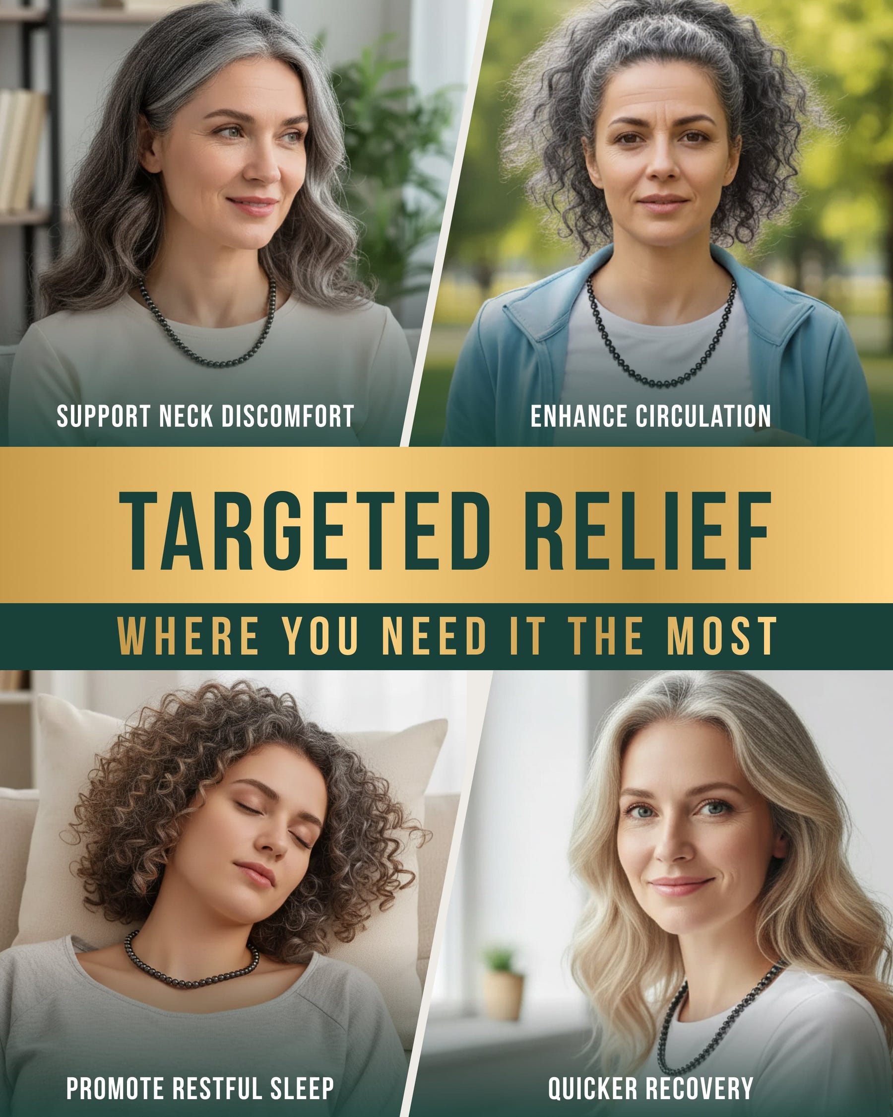 Magnetic Necklace Magnetic Hematite Necklace (6mm Round Beads) MagnetRX