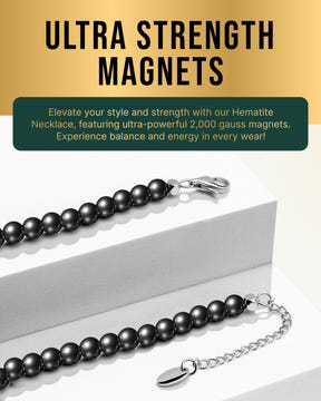 Magnetic Necklace Magnetic Hematite Necklace (6mm Round Beads) MagnetRX