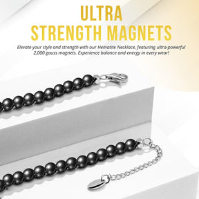 Magnetic Hematite Necklace (6mm Round Beads)