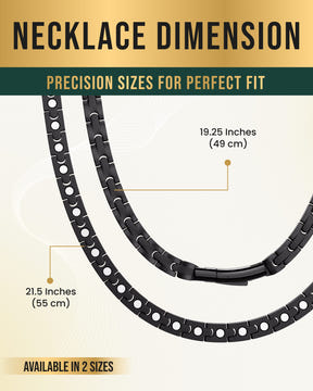 Magnetic Necklace Powerful Black Titanium Magnetic Therapy Necklace MagnetRX