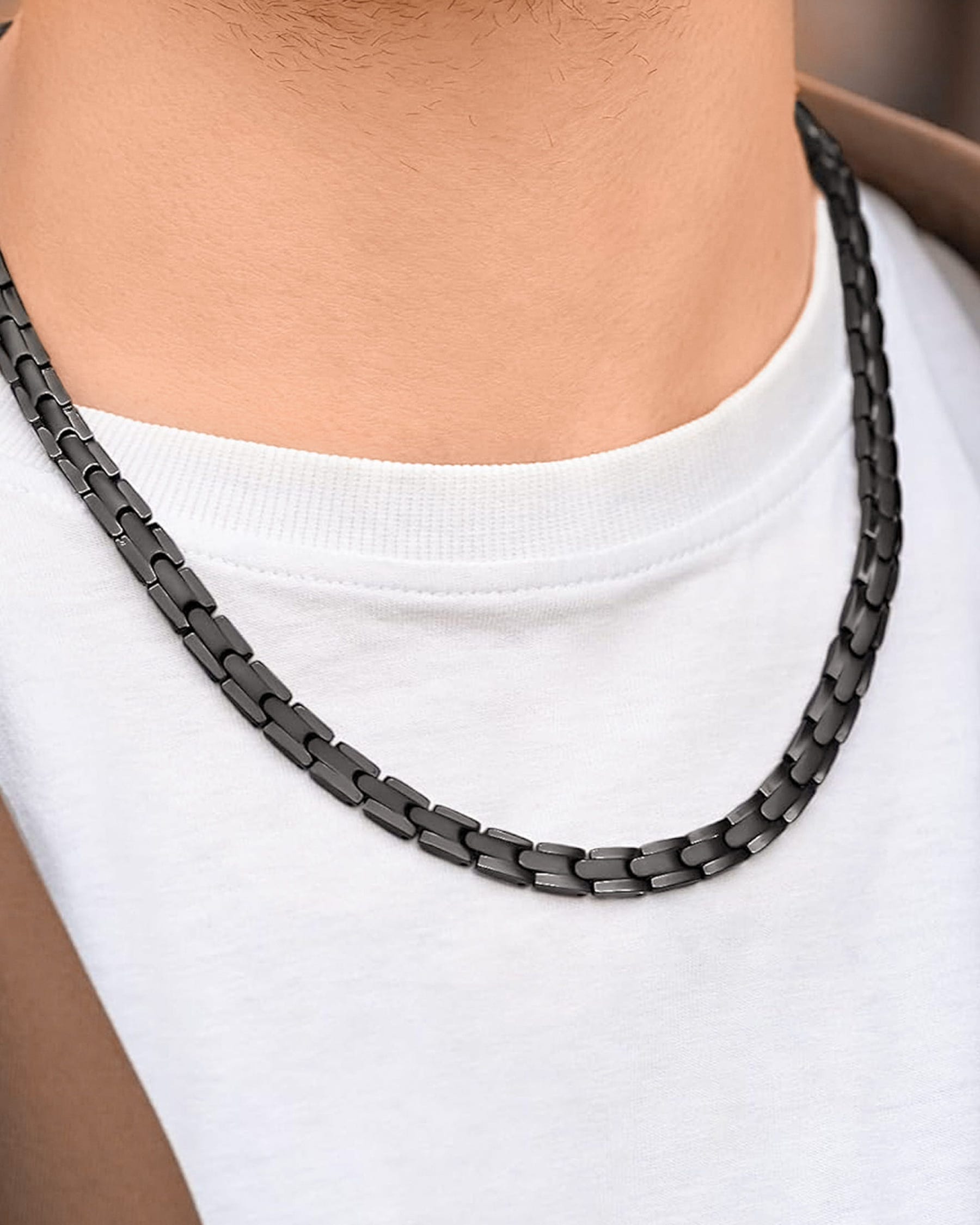 Magnetic Necklace Powerful Black Titanium Magnetic Therapy Necklace MagnetRX