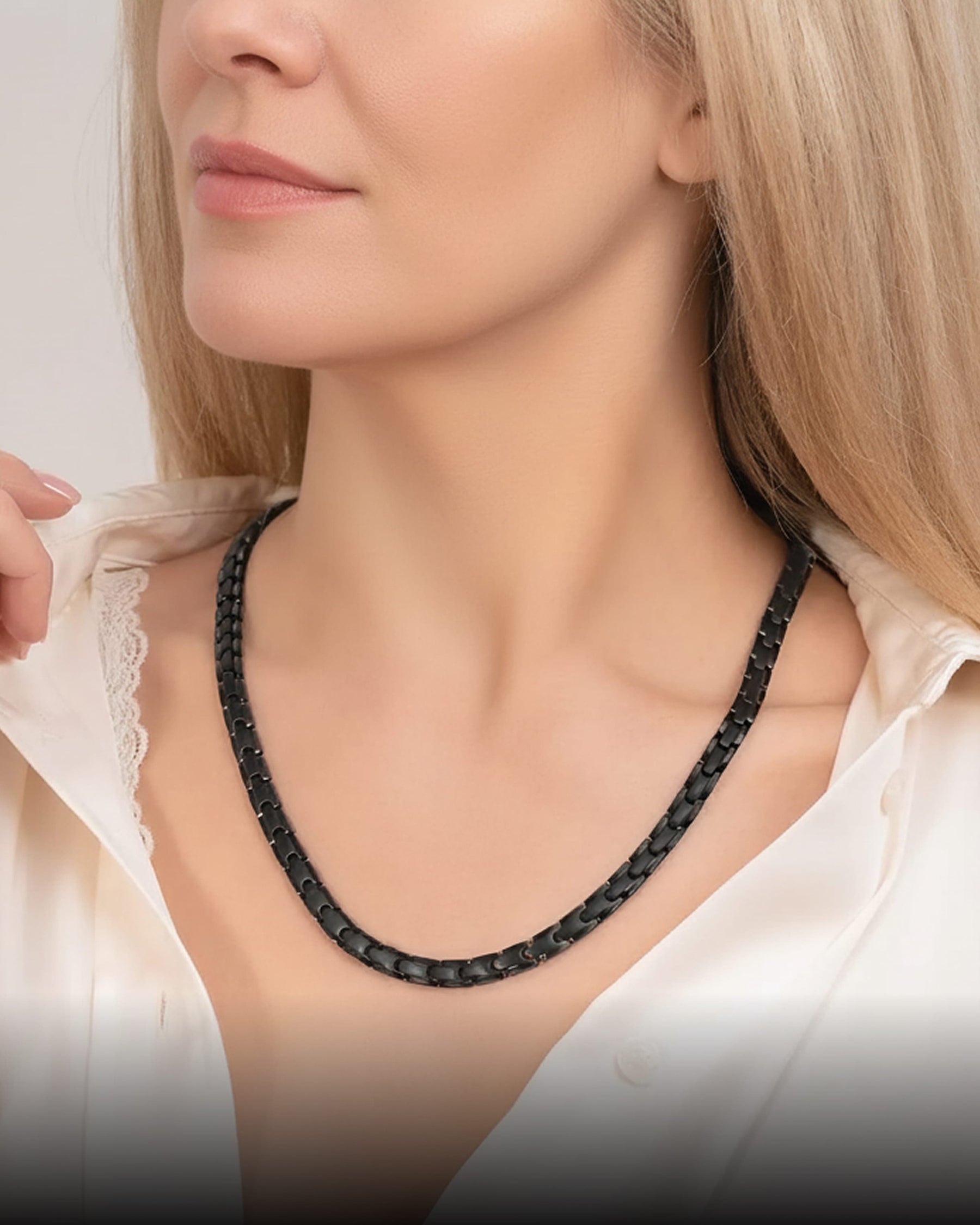 Magnetic Necklace Powerful Black Titanium Magnetic Therapy Necklace MagnetRX