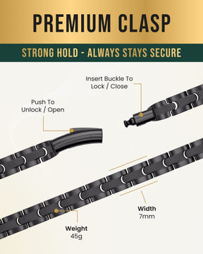 Magnetic Necklace Powerful Black Titanium Magnetic Therapy Necklace MagnetRX