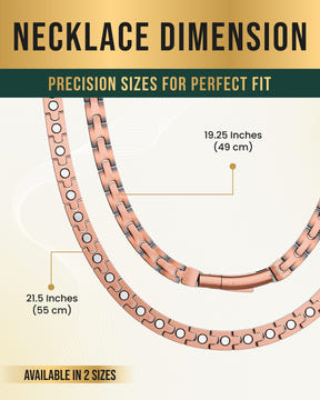 Magnetic Necklace Powerful Copper Magnetic Therapy Necklace Classic Chain MagnetRX