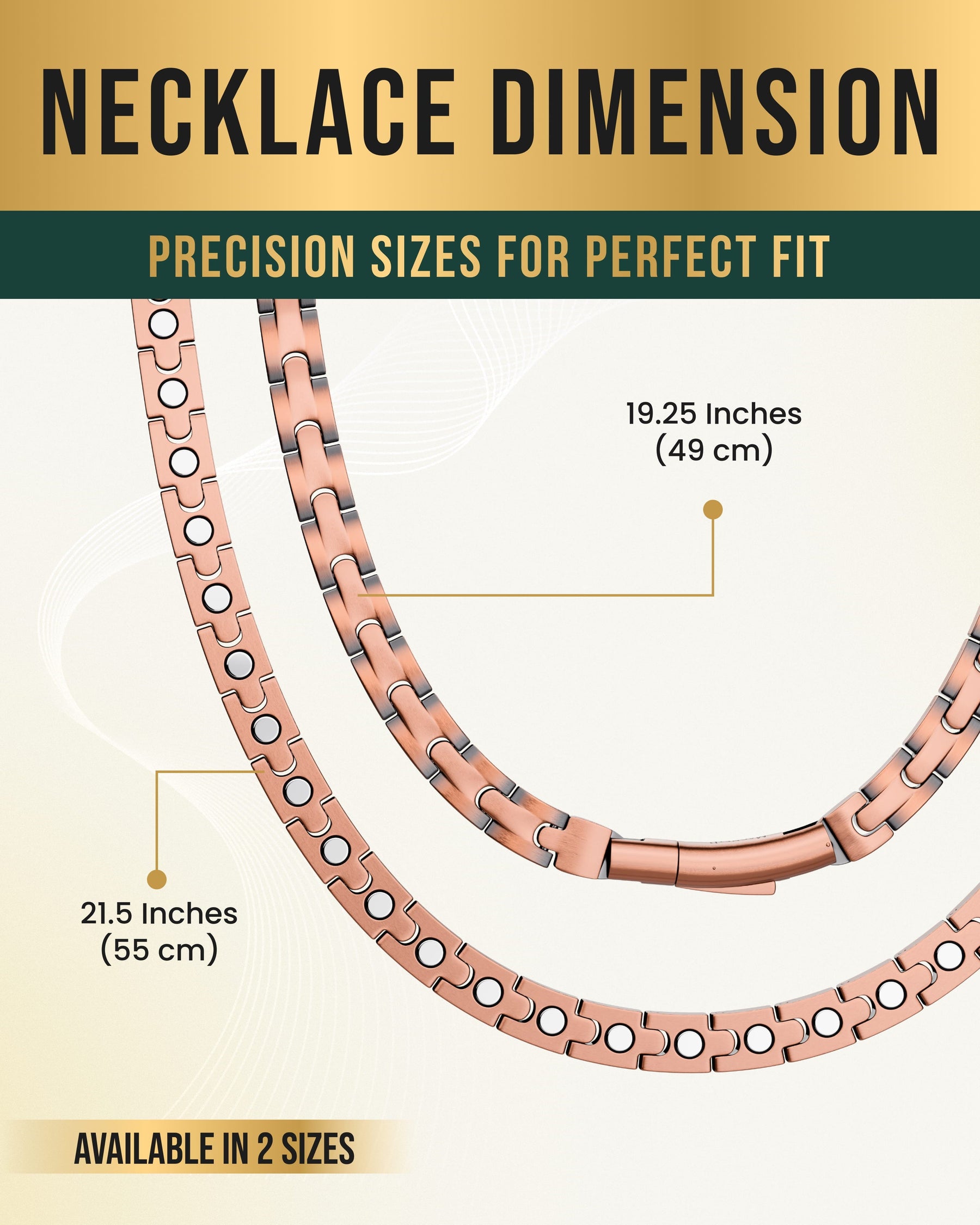 Magnetic Necklace Powerful Copper Magnetic Therapy Necklace Classic Chain MagnetRX