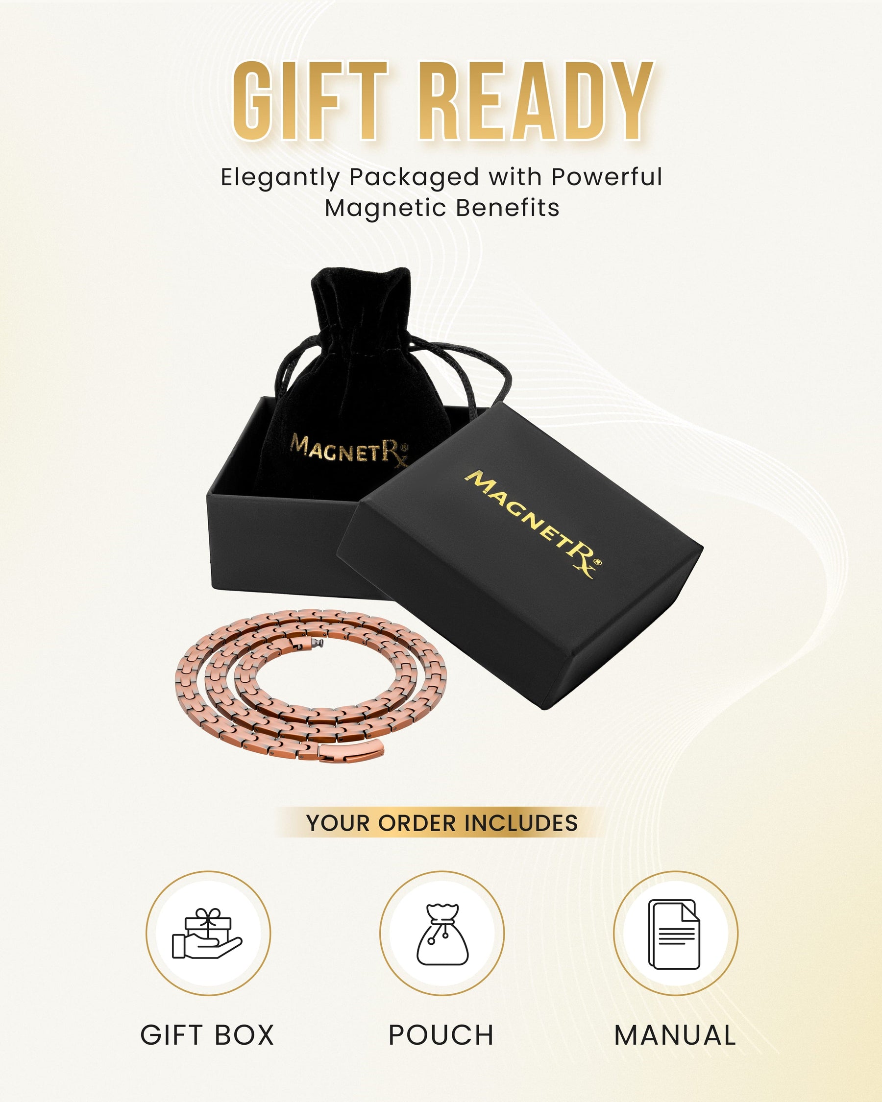Magnetic Necklace Powerful Copper Magnetic Therapy Necklace Classic Chain MagnetRX