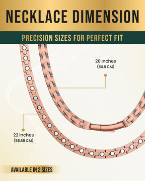Magnetic Necklace Powerful Copper Magnetic Therapy Necklace Classic Chain MagnetRX