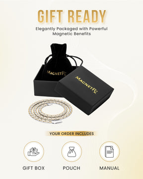 Magnetic Necklace Powerful Silver & Gold Titanium Magnetic Therapy Necklace MagnetRX