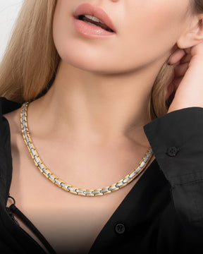Magnetic Necklace Powerful Silver & Gold Titanium Magnetic Therapy Necklace MagnetRX