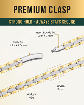 Magnetic Necklace Powerful Silver & Gold Titanium Magnetic Therapy Necklace MagnetRX