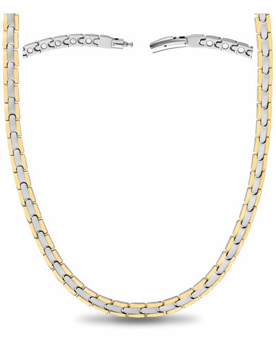 Magnetic Necklace Powerful Silver & Gold Titanium Magnetic Therapy Necklace MagnetRX