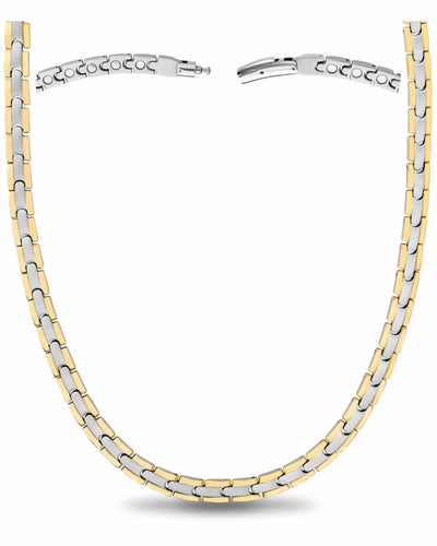 Magnetic Necklace Powerful Silver & Gold Titanium Magnetic Therapy Necklace MagnetRX