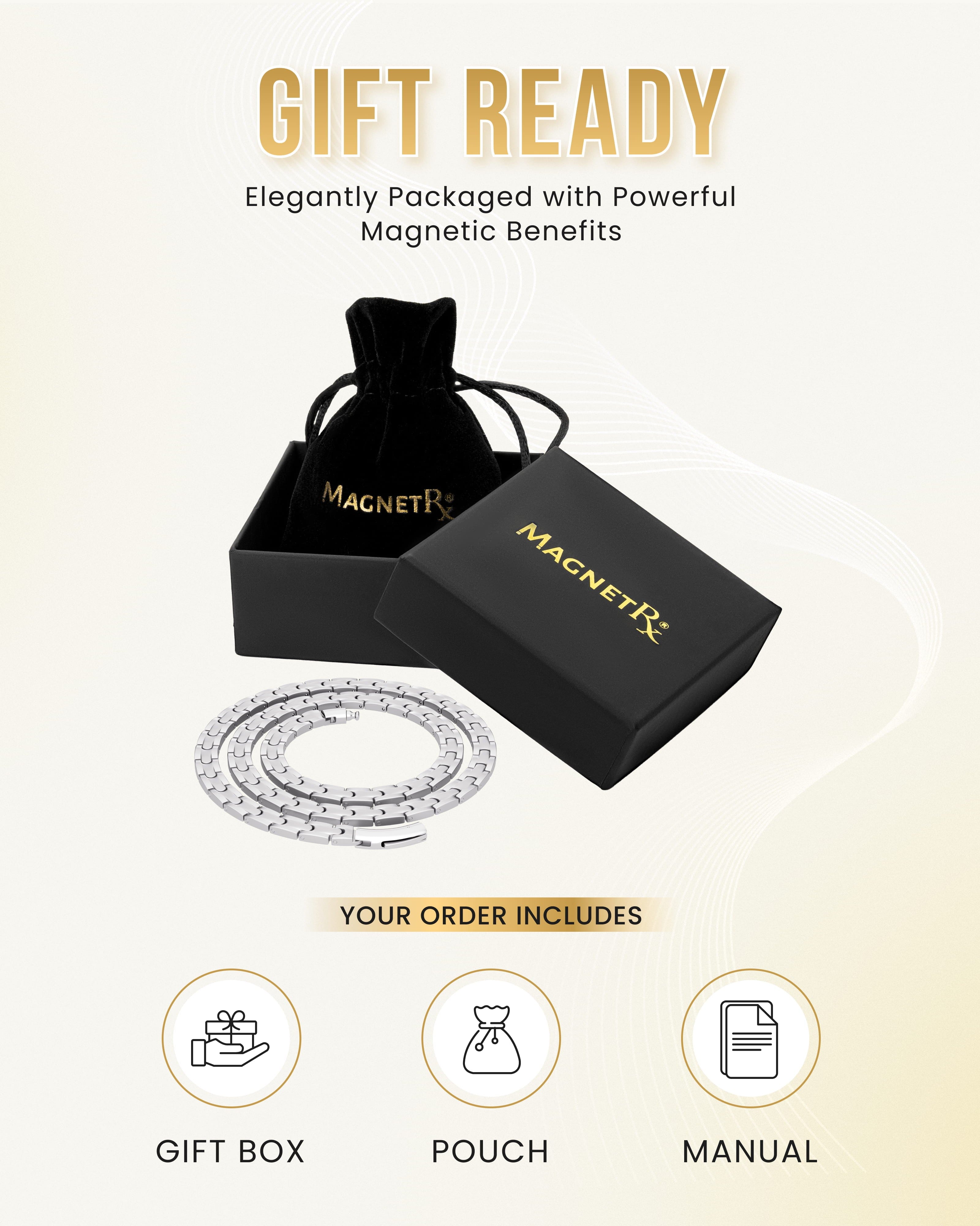 Silver Titanium Magnetic Therapy Necklace | MagnetRX