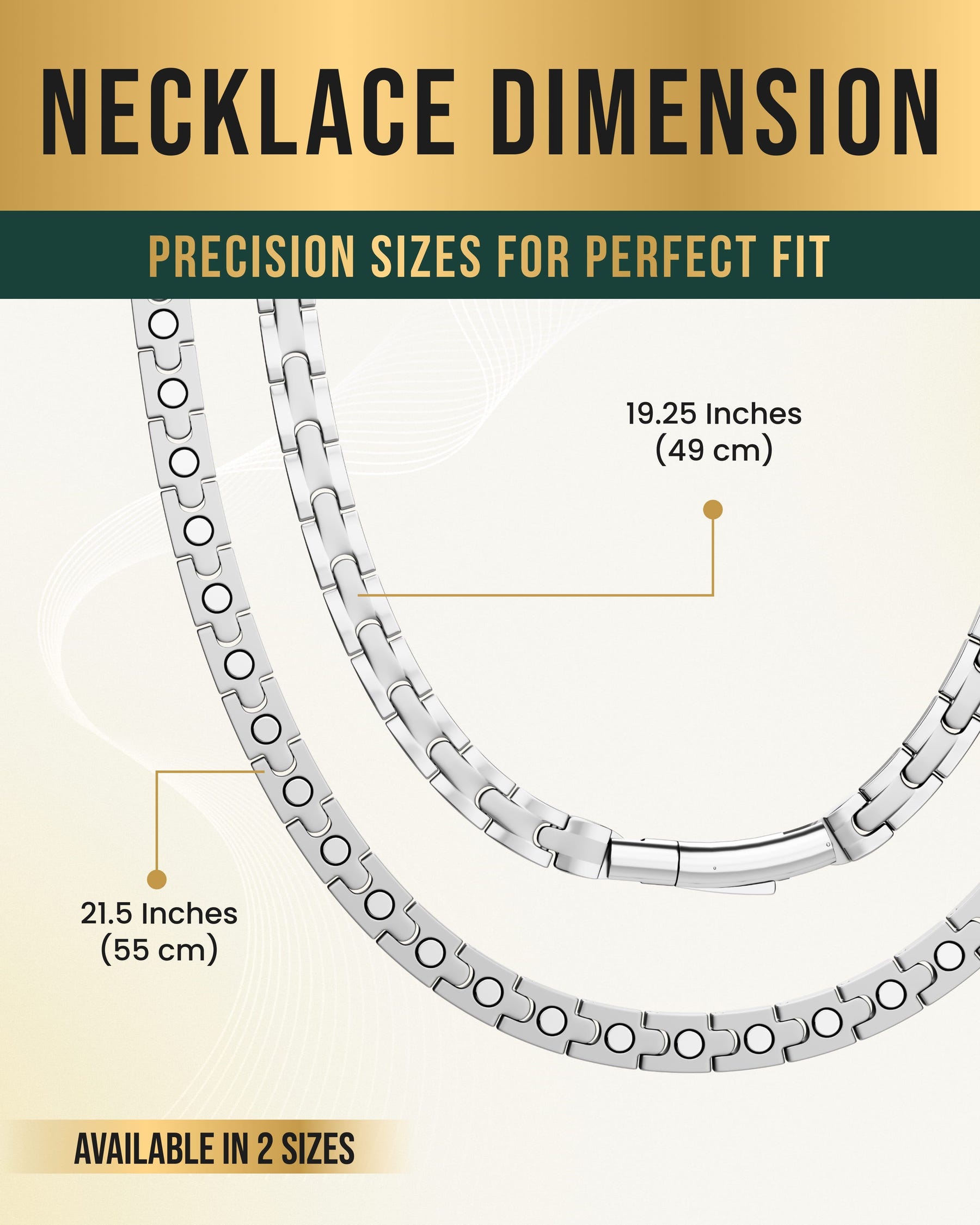 Magnetic Necklace Powerful Silver Titanium Magnetic Therapy Necklace MagnetRX