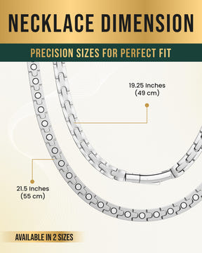 Magnetic Necklace Powerful Silver Titanium Magnetic Therapy Necklace MagnetRX